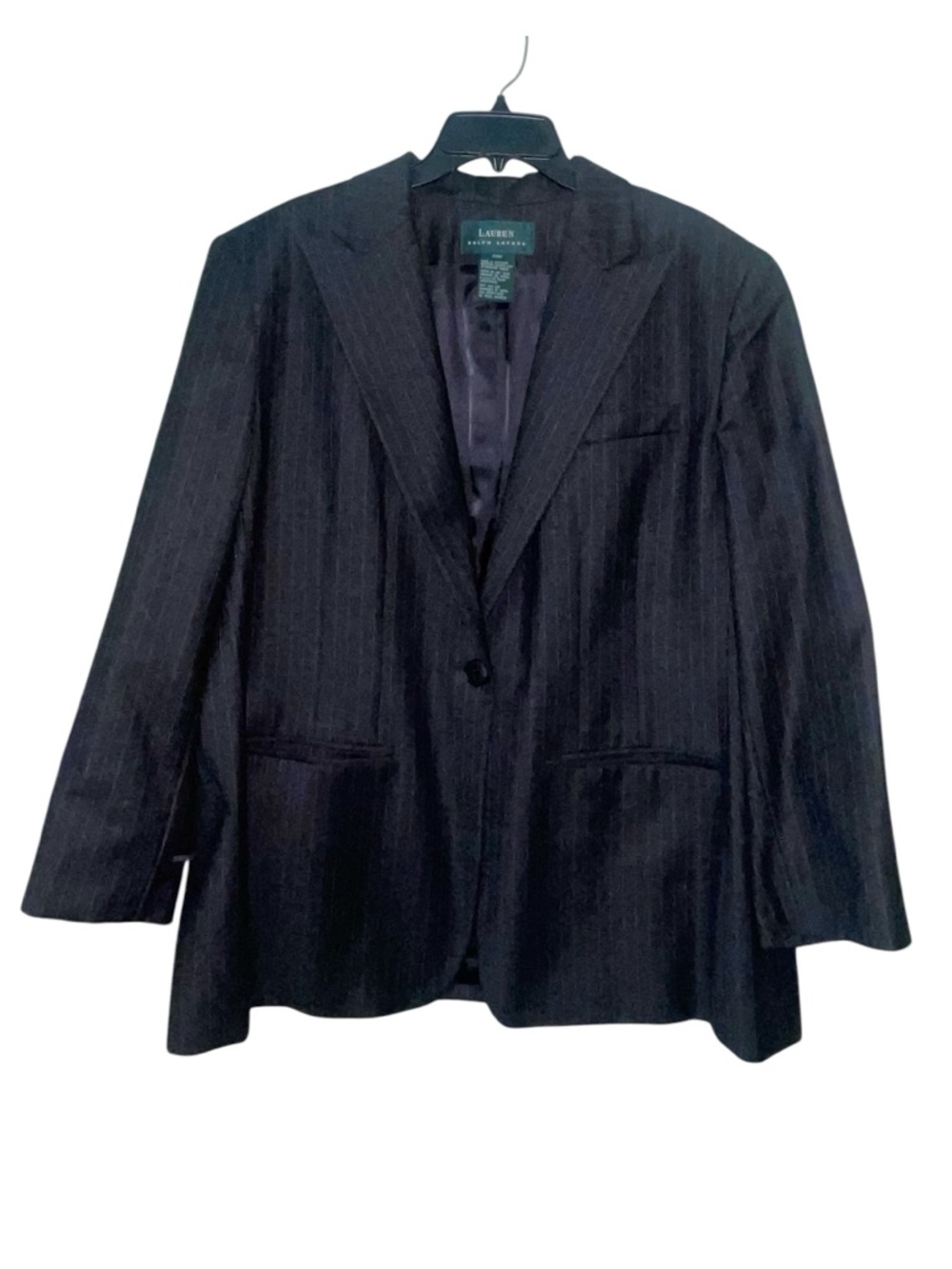 Lauren Ralph Lauren single-breasted pinstripe wool blazer. Size 20 GUC - Picture 5 of 9